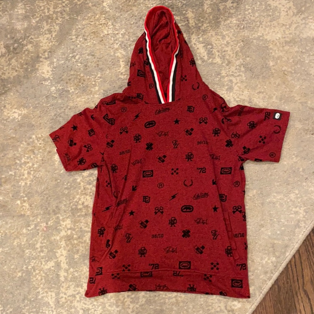 Exkō Unltd men’s hooded tee size small red